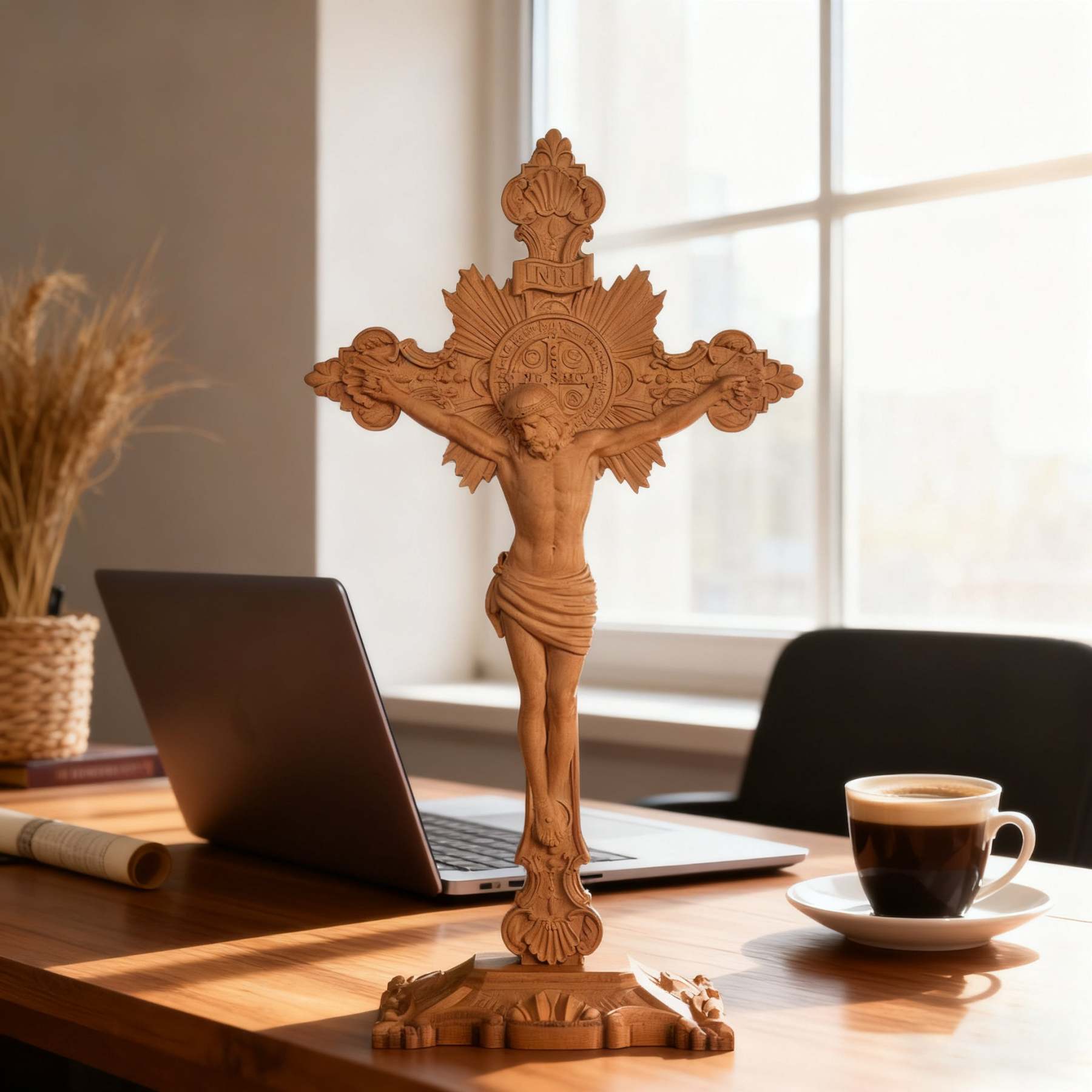 St. Benedict Exorcism Cross carved - Bless you and your family