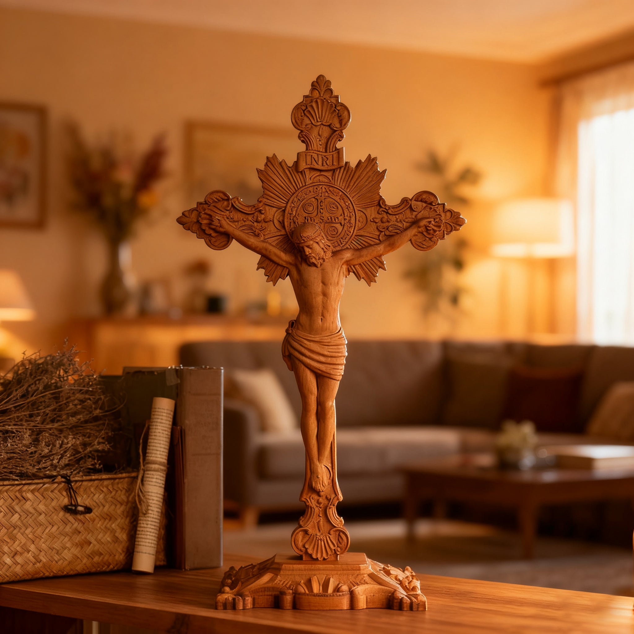 St. Benedict Exorcism Cross carved - Bless you and your family
