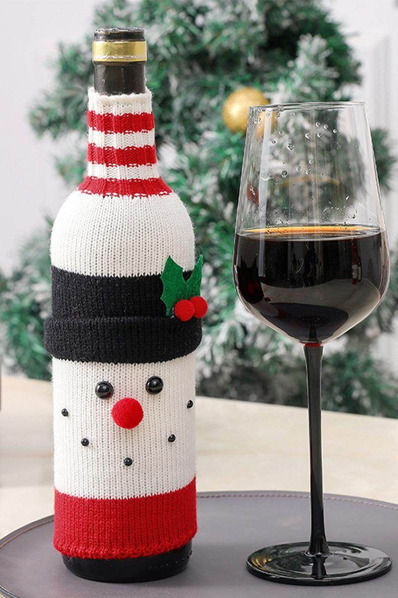 Christmas decorations wine knit bottle set holiday scene layout