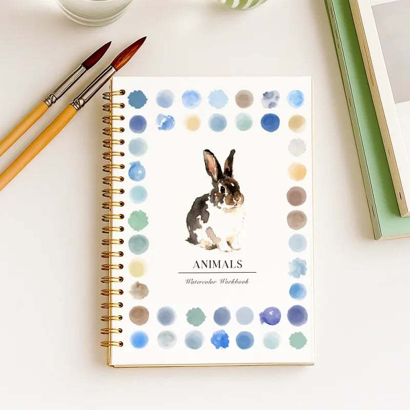 🔥LAST DAY SALE 60% OFF 🖼️Beginner-Friendly💕 Watercolor Workbook 🌱120 lb Recycled Paper - No Bleed Pages
