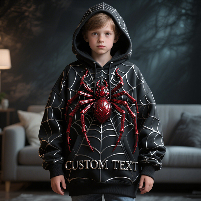 Custom Kids Spider Themed Cool Hoodie