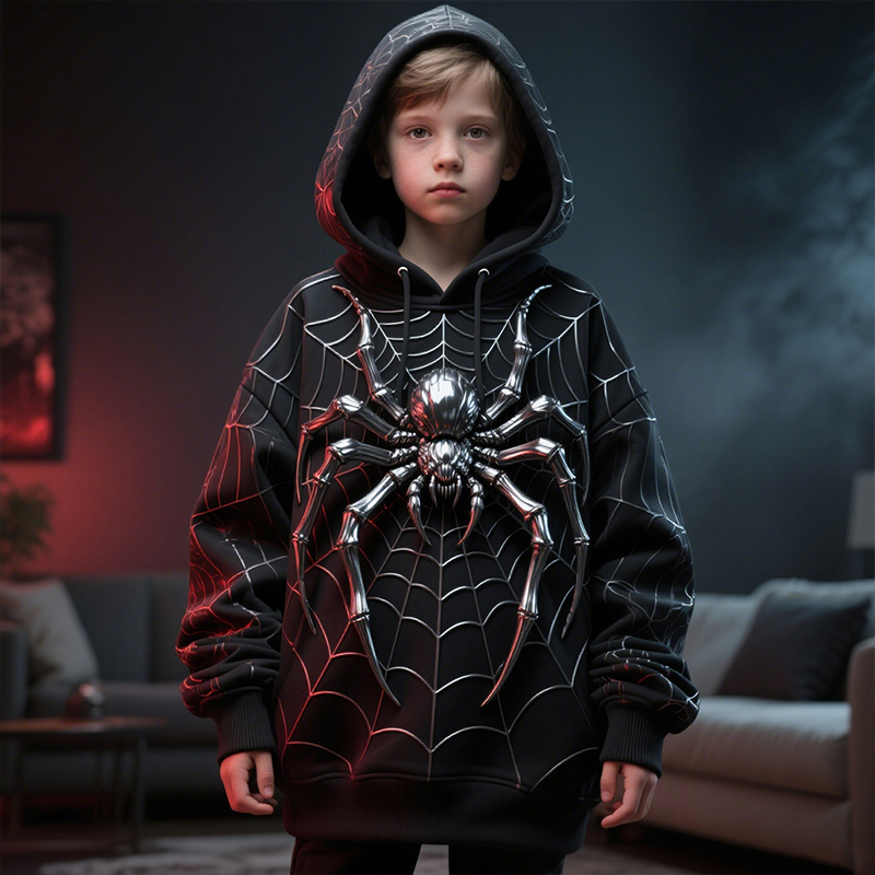 Custom Kids Spider Themed Cool Hoodie