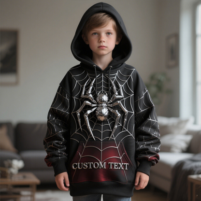 Custom Kids Spider Themed Cool Hoodie