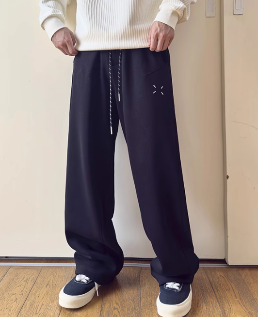 Men's Fleece Loose Straight Sports Pants