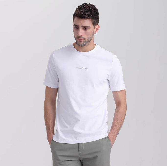 Men's Simple Round Neck Pure Cotton Half-Shirt