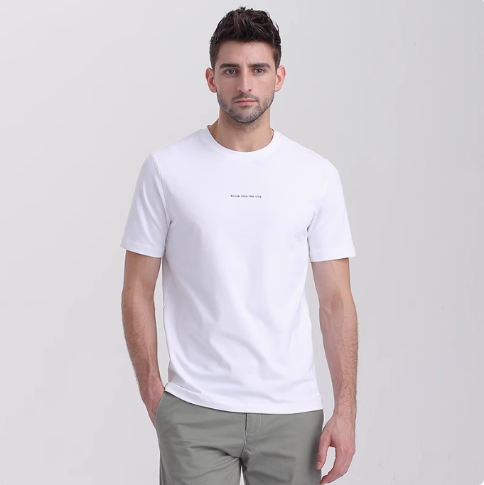 Men's Simple Round Neck Pure Cotton Half-Shirt