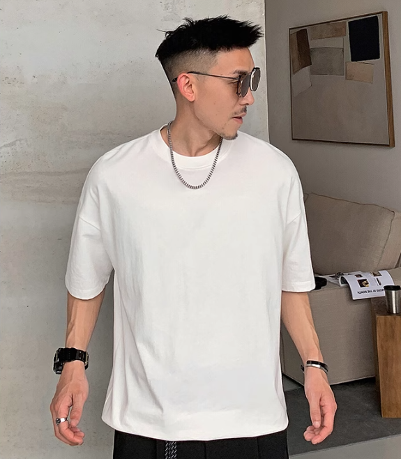 Men's Round Neck Pullover Solid Color T-Shirt