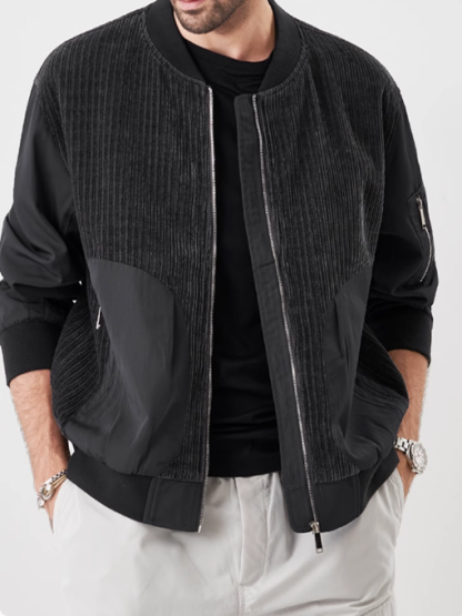 Men's Corduroy Loose Baseball Collar Casual Jacket