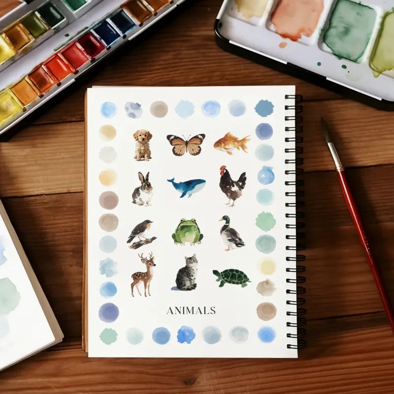 🔥LAST DAY SALE 60% OFF 🖼️Beginner-Friendly💕 Watercolor Workbook 🌱120 lb Recycled Paper - No Bleed Pages