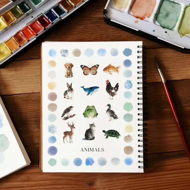 🔥LAST DAY SALE 60% OFF 🖼️Beginner-Friendly💕 Watercolor Workbook 🌱120 lb Recycled Paper - No Bleed Pages