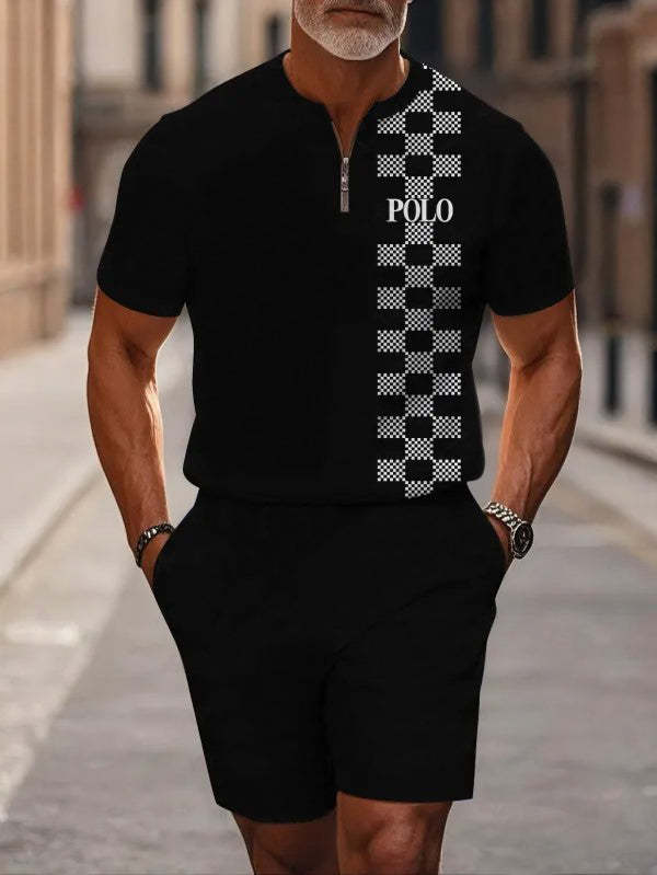 Short Sleeve Zipper Two-piece?Set