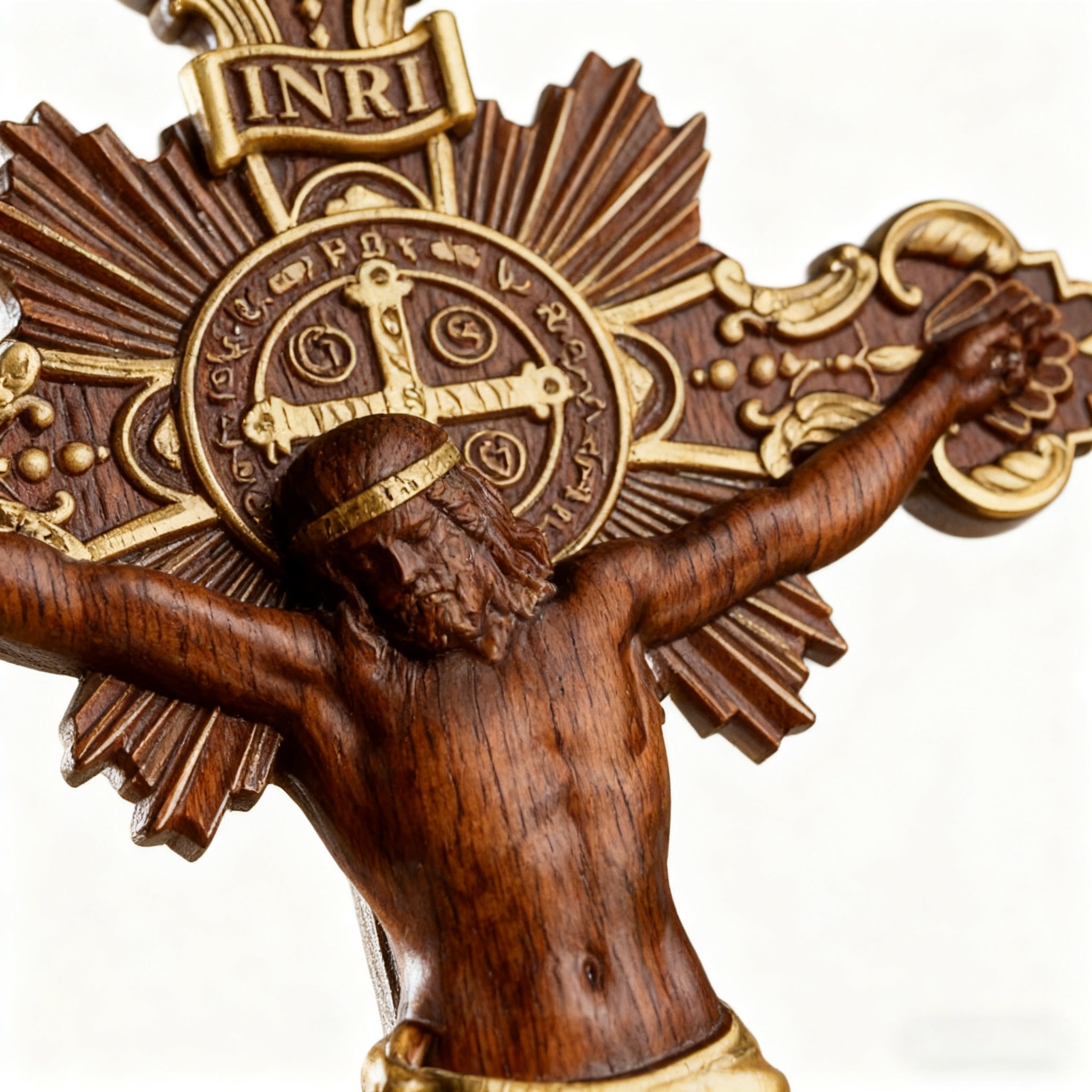 St. Benedict Exorcism Cross carved - Bless you and your family