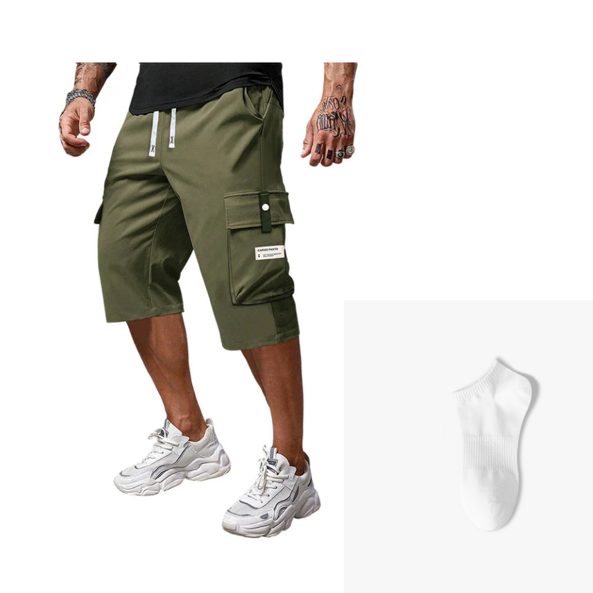 ⏳LAST DAY SALE 50% OFF !!📢Men's Casual Drawstring Capri Cargo Pants