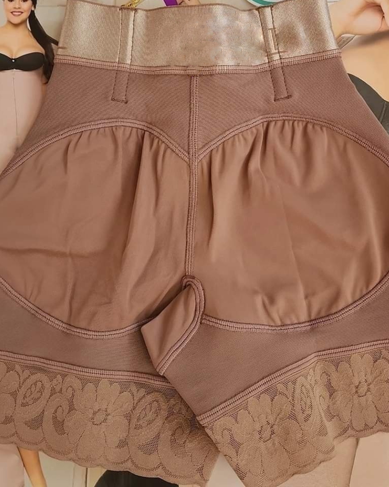 High Waist Side Zipper Butter Lifter Faja Shorts
