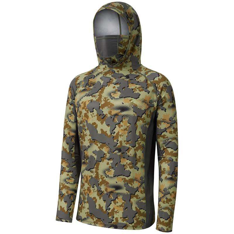 🔥 Ultimate Sun Shield Hunting Shirt – UPF 50+ Camo Hoodie with Built-In Mask for Fishing & Outdoor Use