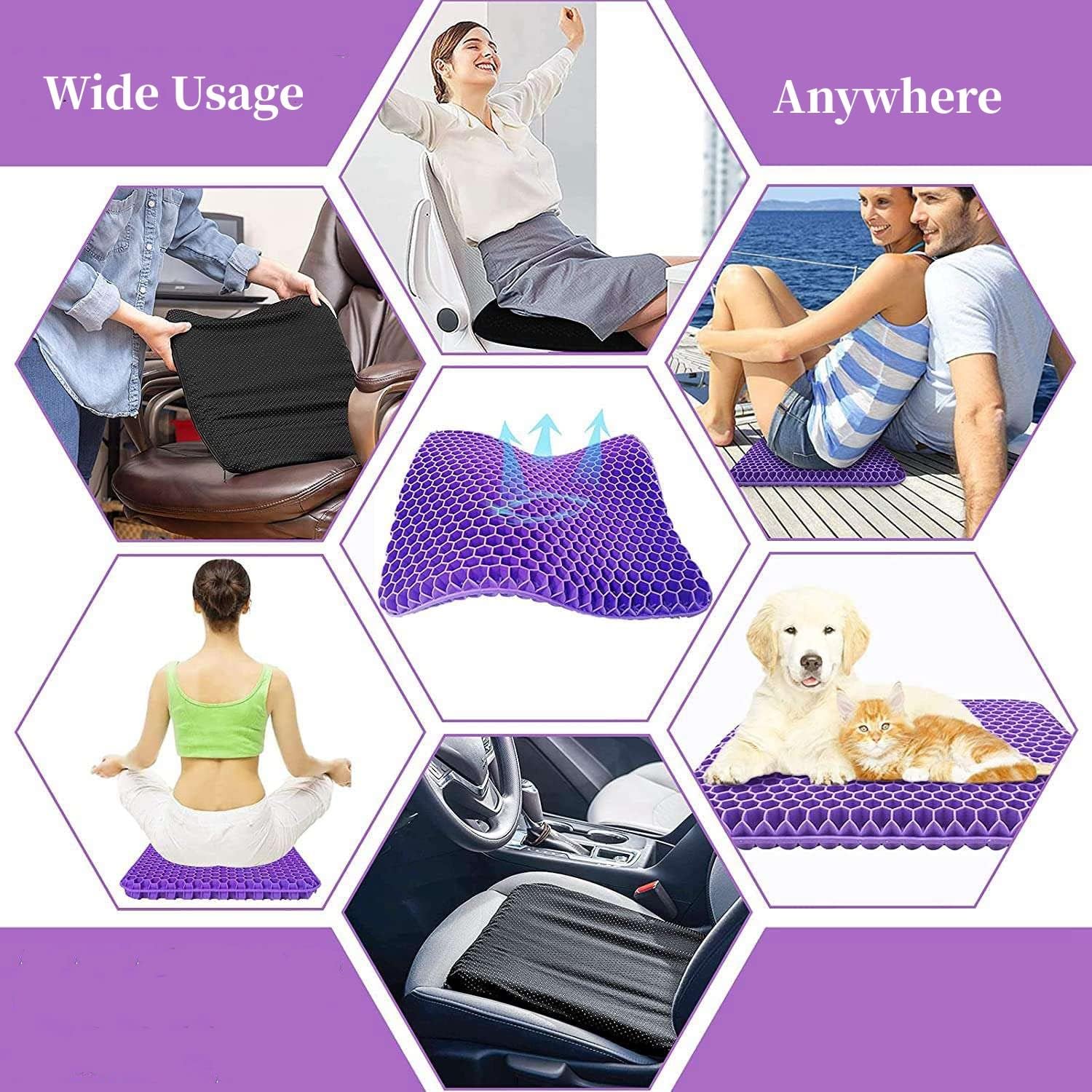 ✨ Ergonomic Silicone Seat Cushion – Relief You Can Feel