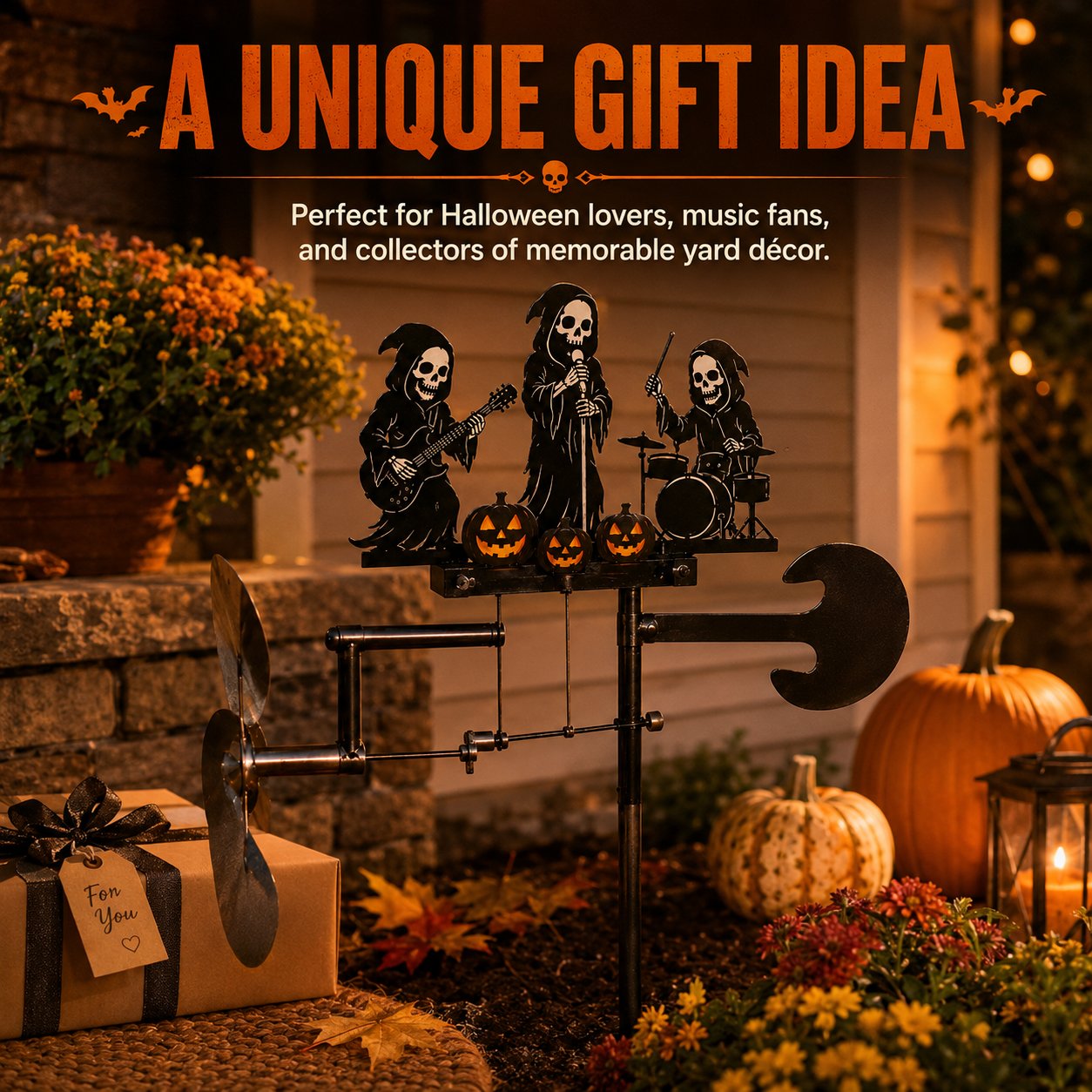 Halloween Reaper Rock Band Wind Spinner