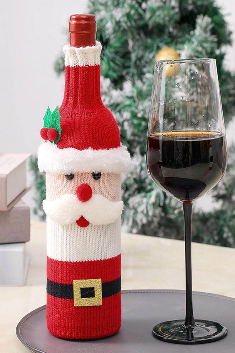 Christmas decorations wine knit bottle set holiday scene layout 644790993151 - COCOMELODY