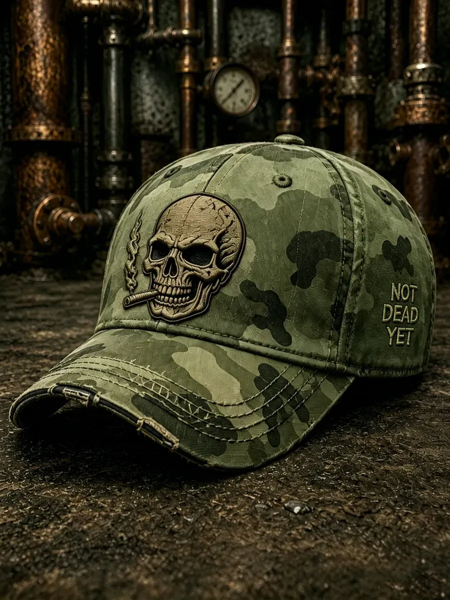 Retro Skull Art Print Casual Baseball Cap