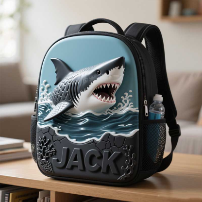 Personalized Kids Shark Themed School Bag
