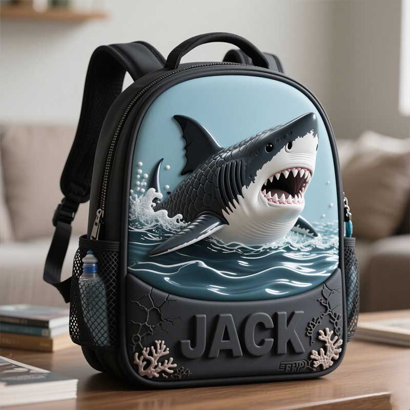Personalized Kids Shark Themed School Bag