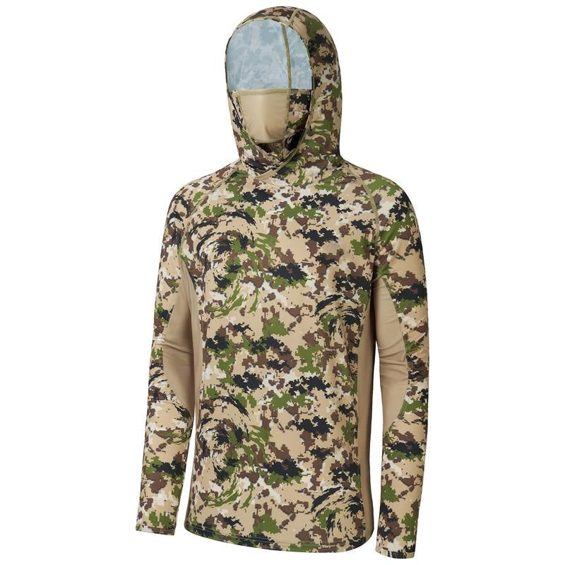 🔥 Ultimate Sun Shield Hunting Shirt – UPF 50+ Camo Hoodie with Built-In Mask for Fishing & Outdoor Use