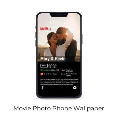 Custom LOVEFLIX Movie Photo Blanket with Your Love Story