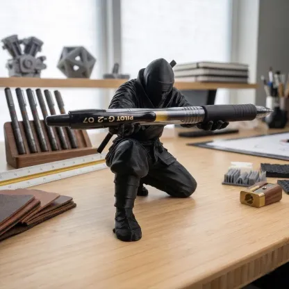 Ninja Warrior Pen Holder With Sword and Weapon Accessories