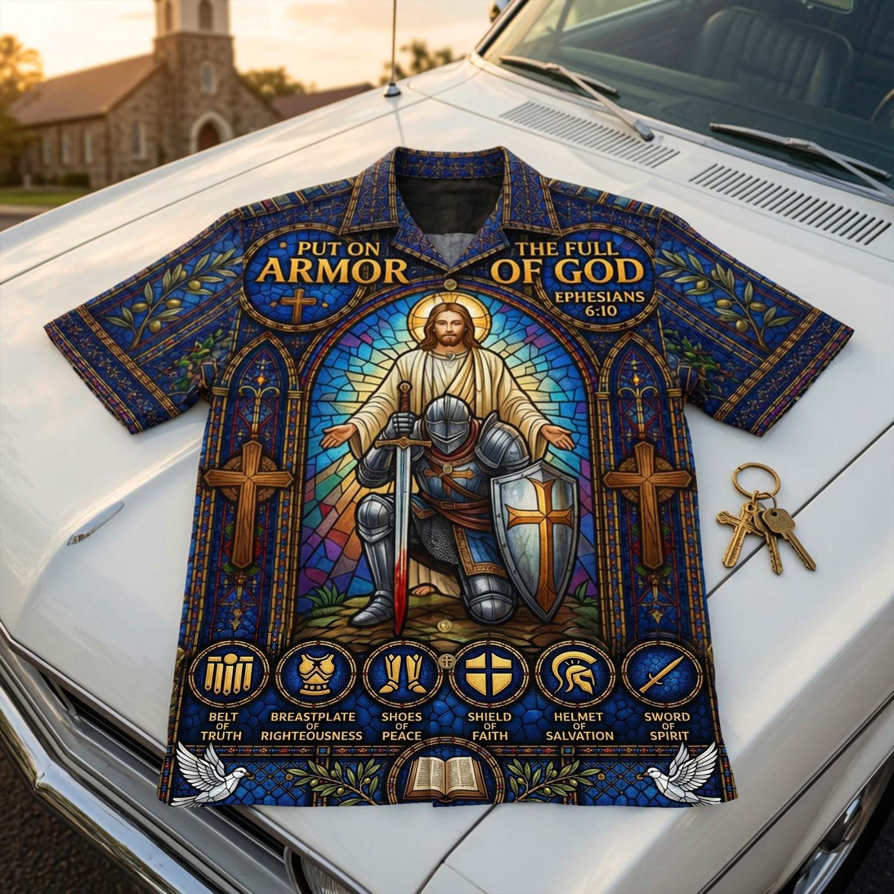Armor Of Faith Hawaiian Shirt - Personalized Gifts For Christians