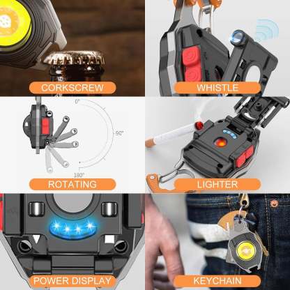 Keychain work light, LED multi-functional power light