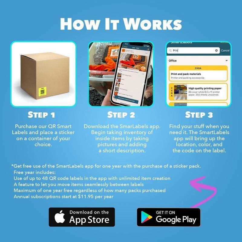 Original Color-Coded Scannable QR Labels (48 Pack)