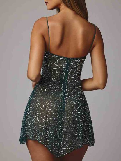 Sparking Irregularly Mini Party Dress