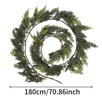 ⛄2025 Christmas Artificial Cypress Leaf Vine Wreath🎄（1.8m）