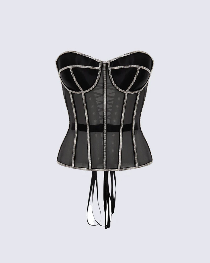 Rhinestone Mesh Sexy Restraint Belt