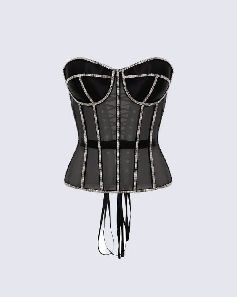 Rhinestone Mesh Sexy Restraint Belt