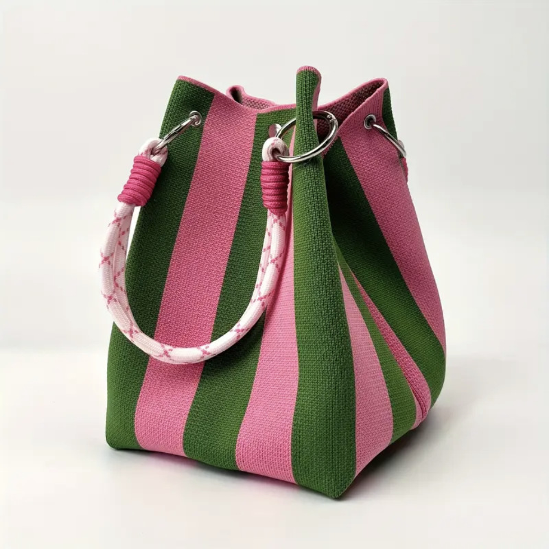 Women Handmade Crochet Boho Woven Knitted Bucket Bag