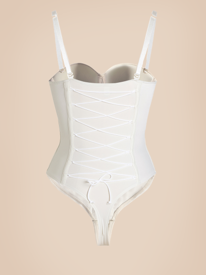 Back Lace-up Thong Seamless Shapewear Bodysuit