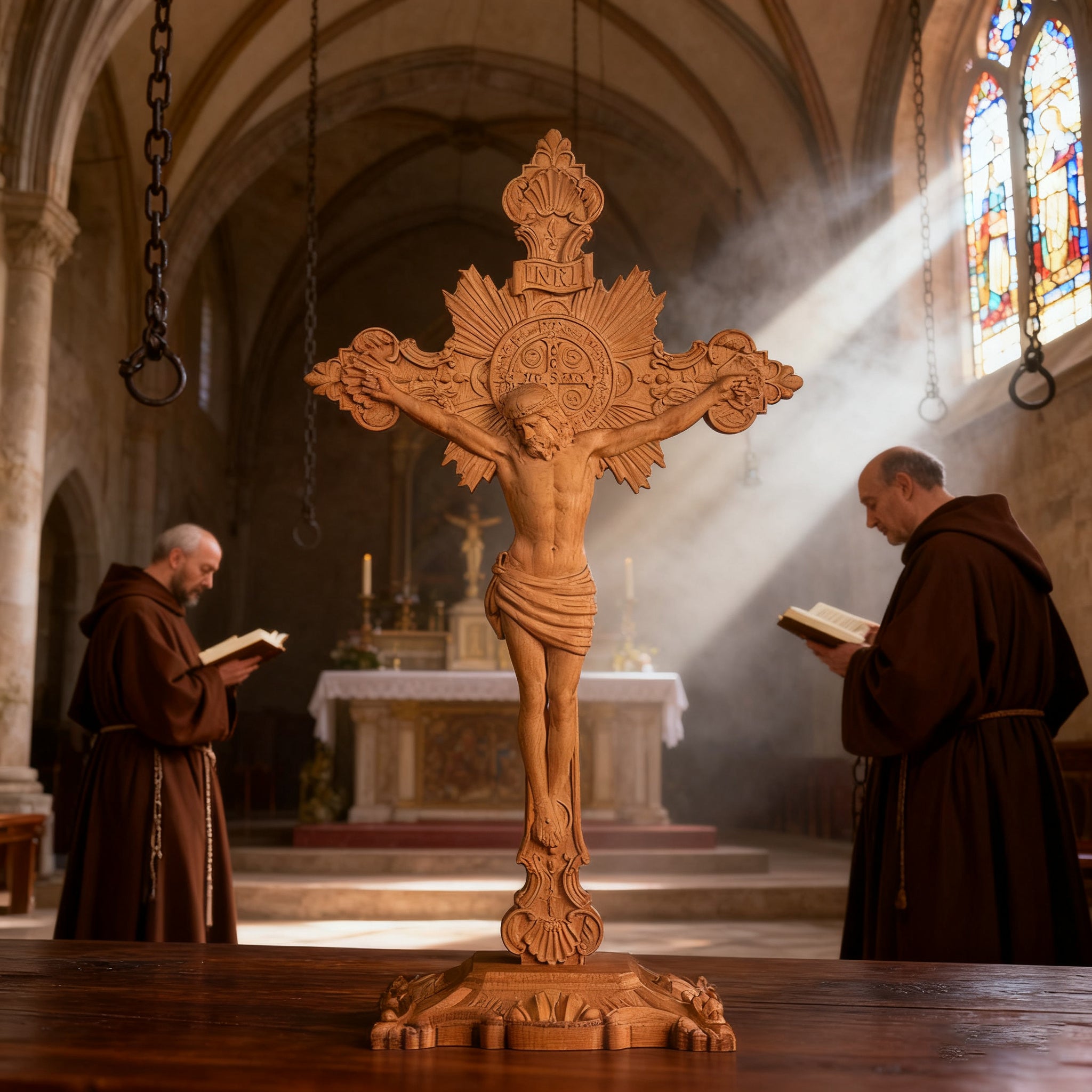 St. Benedict Exorcism Cross carved - Bless you and your family