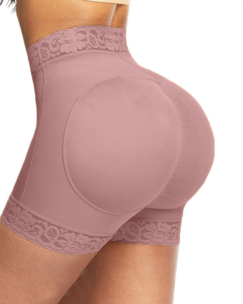 Mid-Waist Shaping Shorts With Anti-Rolling Lace Tummy Control Underwear For Women Butt Lifter