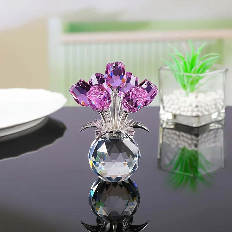 🌹 Mother's Day 49% OFF ! ⚡ Everlasting Crystal Rose Flower Figurine in Vase – Sparkling Crystal Craft, Eternal Flower Design, Exquisite Vase Set & Elegant Home Decor 💎