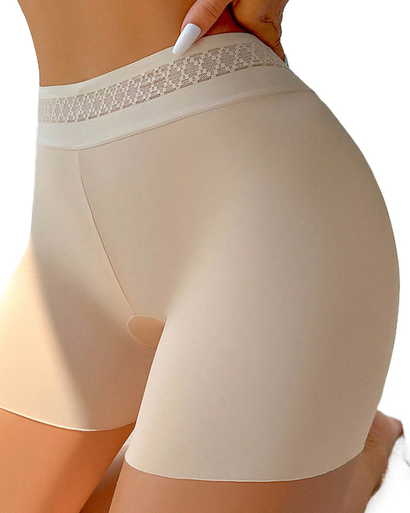 Solid Color Hip-Lifting And Tummy-Control Shorts