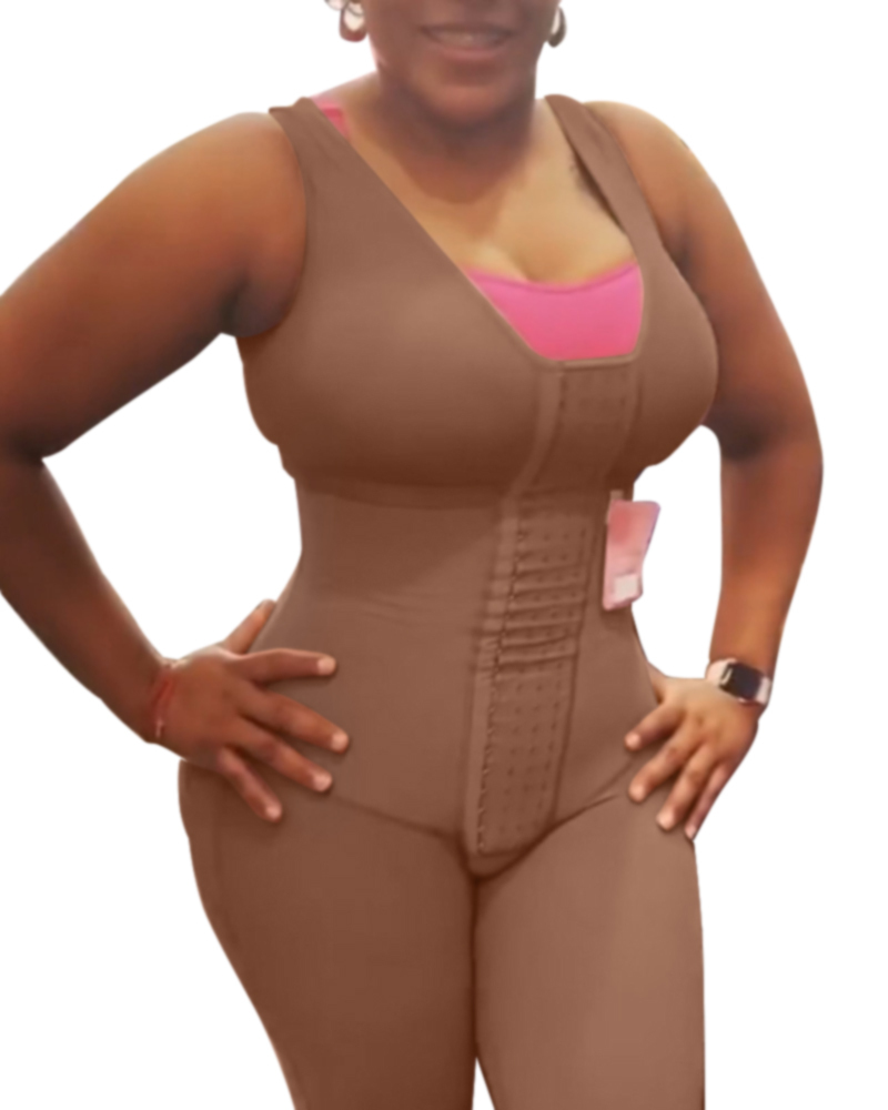 Shapewear For Women Tummy Control Hook and Eye Closure Adjustable Breast Support Bodysuit Bodyshaper