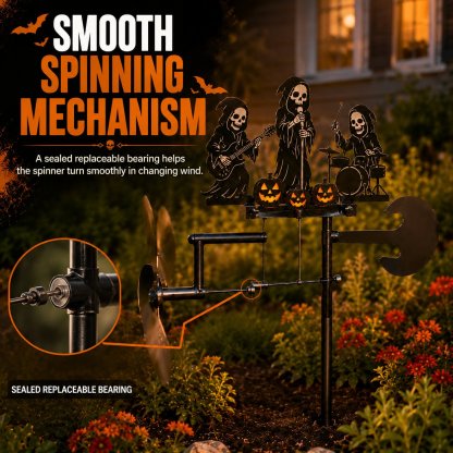 Halloween Reaper Rock Band Wind Spinner