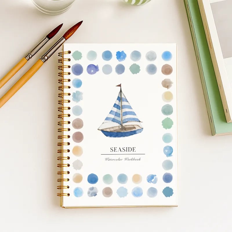 🔥LAST DAY SALE 60% OFF 🖼️Beginner-Friendly💕 Watercolor Workbook 🌱120 lb Recycled Paper - No Bleed Pages