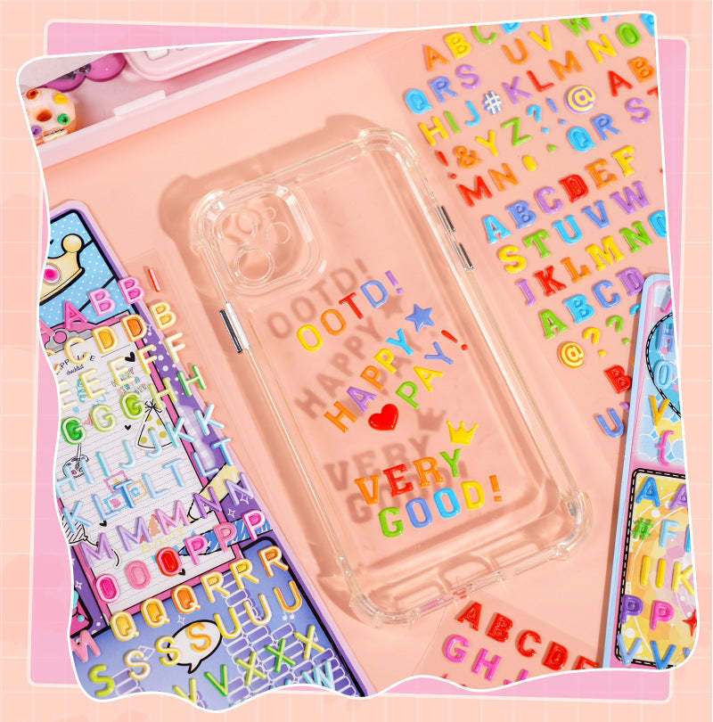 Kawaii Alphabet Puffy Sticker Set