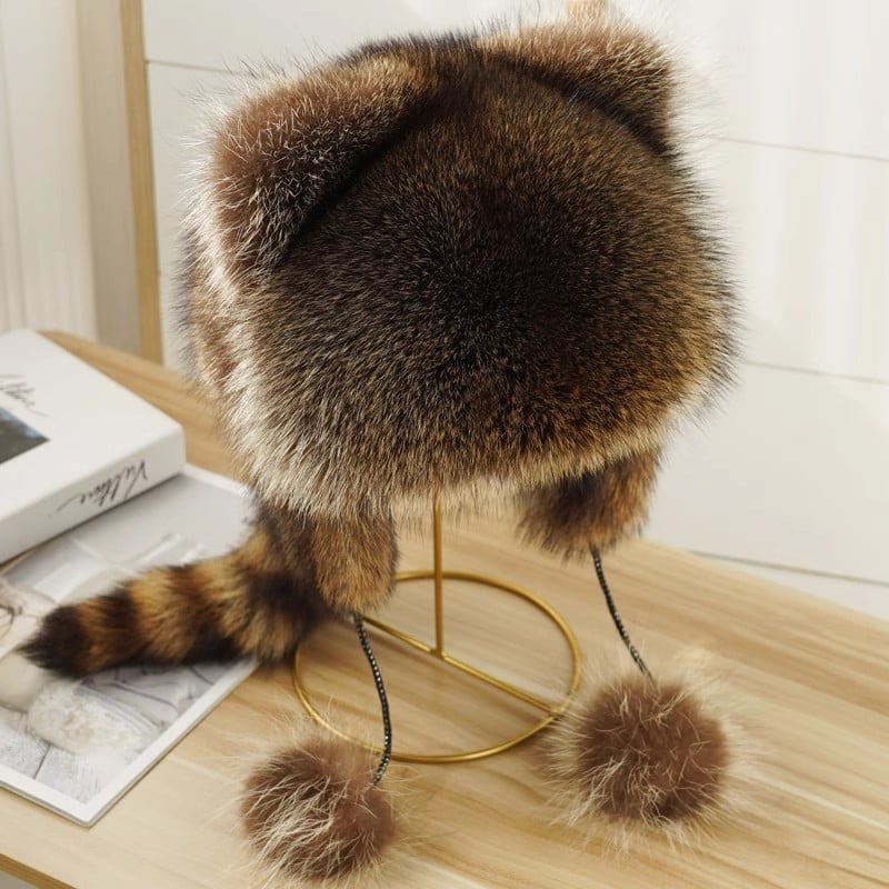 ❄️Winter Cute Raccoon Plush Hats