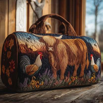 🎉Flash Sale 57% OFF❤️Highland Cow Quilted Duffle Bag