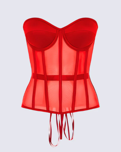 Breast-Covering Mesh Sexy Corset