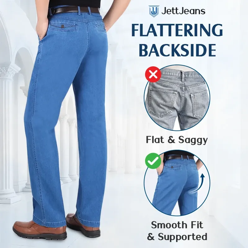 Men's Classic Straight Fit Stretch Jeans