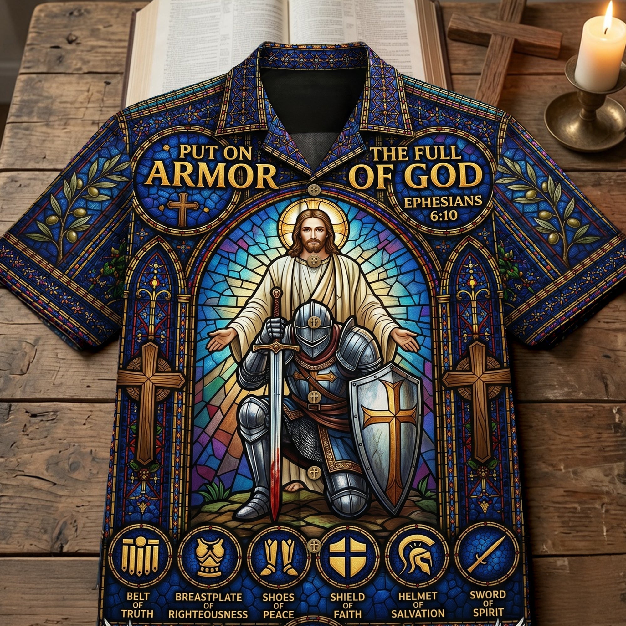 Armor Of Faith Hawaiian Shirt - Personalized Gifts For Christians